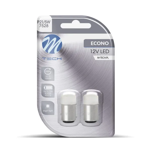 SIJALICA 12V P21/5W BAY15d 9xSMD3014 LED 2KOM BELA 