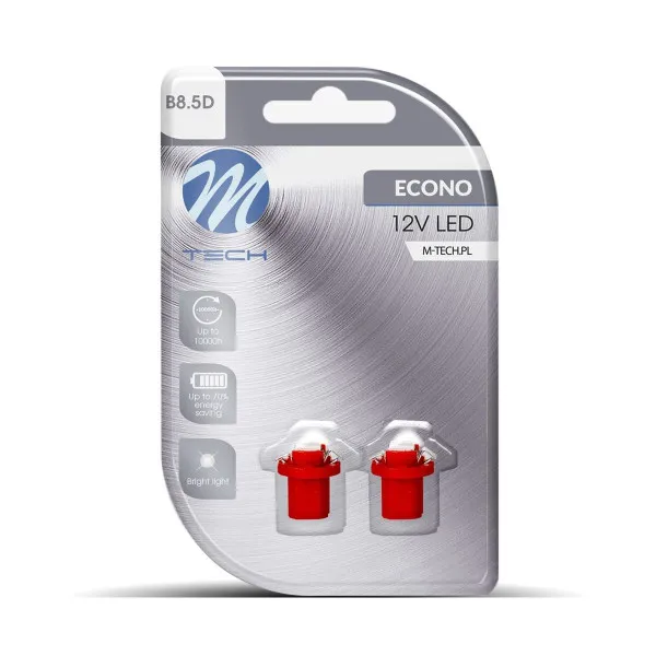 SIJALICA 12V T5,R5 B8.5D LED 1xSMD5050 CRVENA 2KOM 