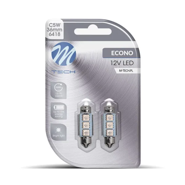 SIJALICA 12V SULFIDNA C5W CANBUS LED 3xSMD5050 36mm PLAVA 2KOM 