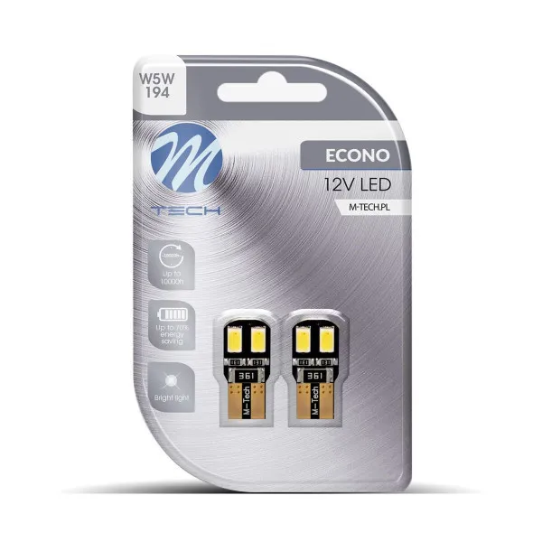 SIJALICA 12V W5W W2.1x9.5d CANBUS LED 4xSMD5730 BELA 2KOM 