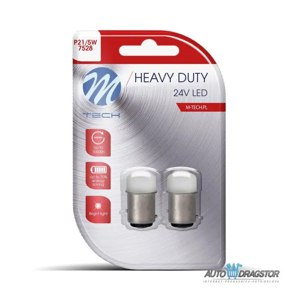 SIJALICA 24V P21/5W BAY15d LED 9xSMD3014 BELA 2KOM 