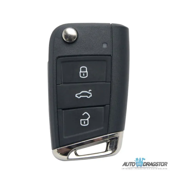 KUĆISTE OKLOP KLJUČA 3 DUGMETA ZA VW GOLF 7 2013-2020 (MAČ HU66) SA SISTEMOM 