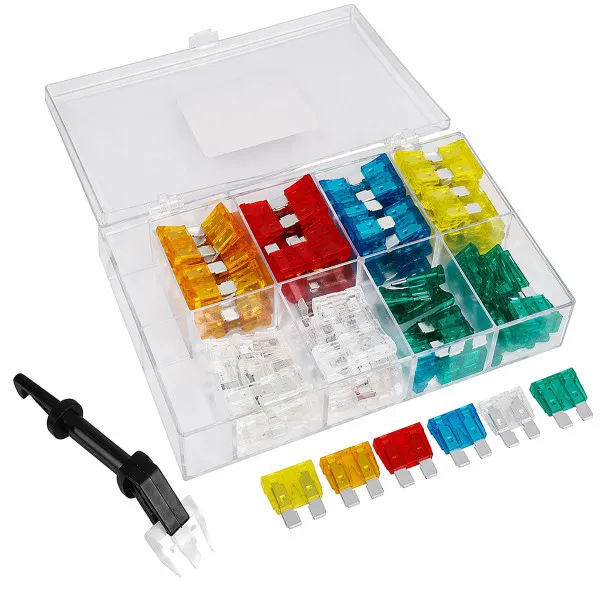 SET OSIGURAČA STANDARD MIX 80KOM 5Ax10kom/7.5Ax10kom/10Ax20kom/15Ax10kom/20Ax10kom/25Ax10kom/30Ax10kom SA ALATOM ZA VADJENJE 