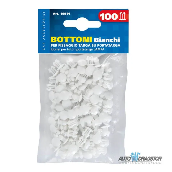 PLASTIČNE ŽABICE ZA TABLICU SET 4KOM BELE 