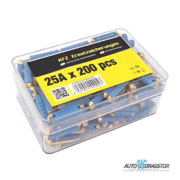 OSIGURAČI 25A CILINDRIČNI KERAMIČKI 200KOM 