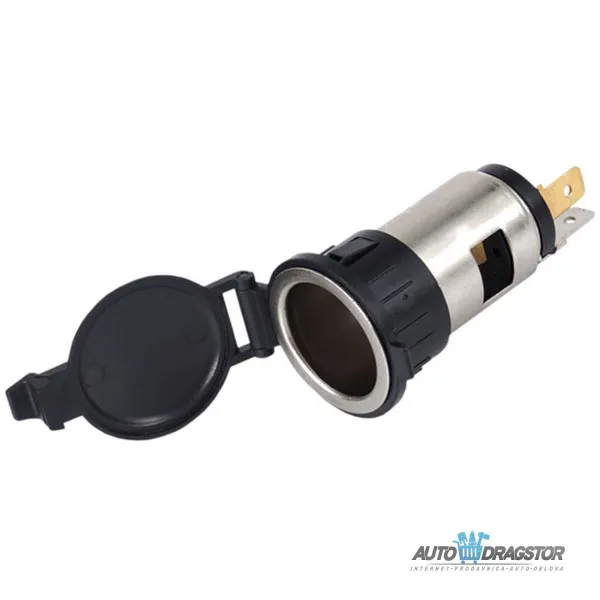 KONEKTOR UTIČNICA EURO 12V SA POKLOPCEM 