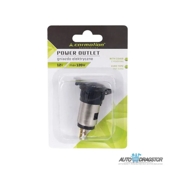 KONEKTOR UTIČNICA EURO 12V SA POKLOPCEM 