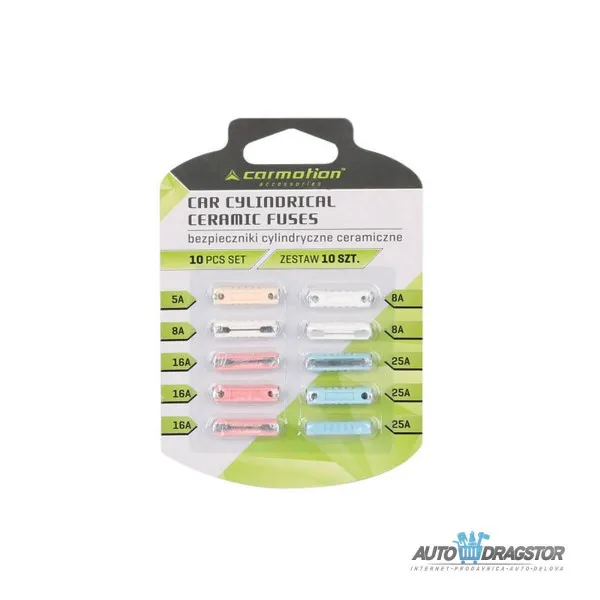 OSIGURAČI 10/1 CILINDRIČNI KERAMIČKI  5A - 1 kom 8A - 3 kom 16A - 3 kom 25A - 3 kom 