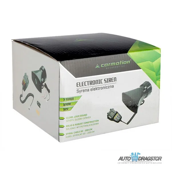 SIRENA ELEKTRIČNA 100W SA 7 TONOVA I MEGAFONOM 