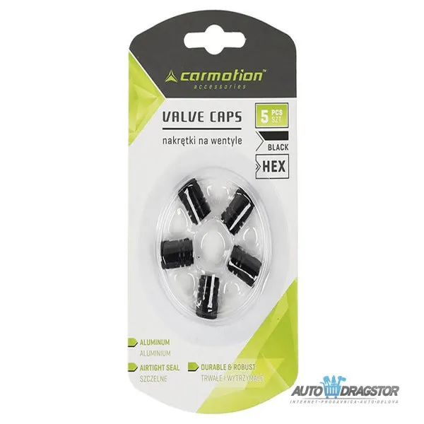 KAPICE VENTILA ALUMINIJUMSKE 5KOM CRNE 