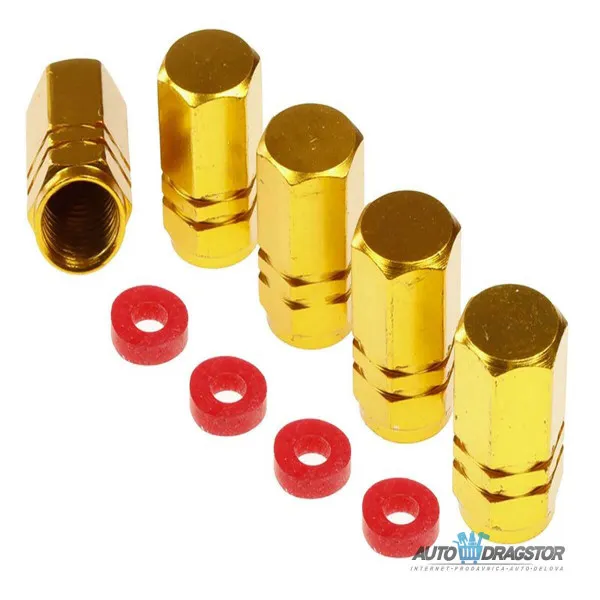 KAPICE VENTILA ALUMINIJUMSKE 5KOM ZLATNE 