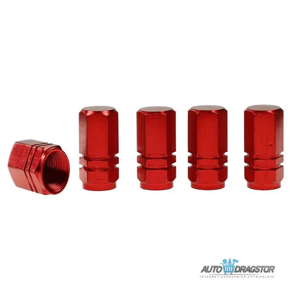 KAPICE VENTILA ALUMINIJUMSKE 5KOM CRVENE 