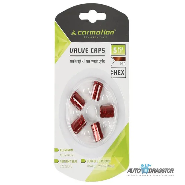 KAPICE VENTILA ALUMINIJUMSKE 5KOM CRVENE 