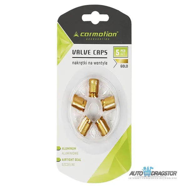 KAPICE VENTILA ALUMINIJUMSKE 5KOM ZLATNE 