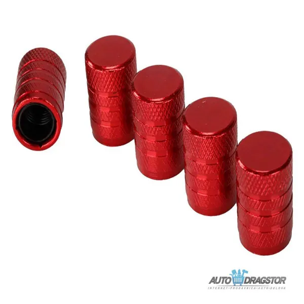 KAPICE VENTILA ALUMINIJUMSKE 5KOM CRVENE 