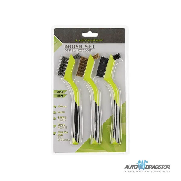 SET ČETKI 3KOM (NAJLON,MESING,INOX) 