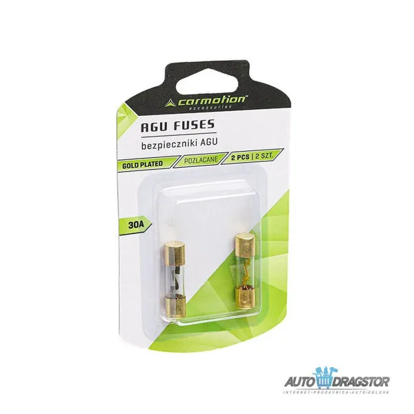 STAKLENI OSIGURAČ AGU 10.3x38MM 30A 2KOM 