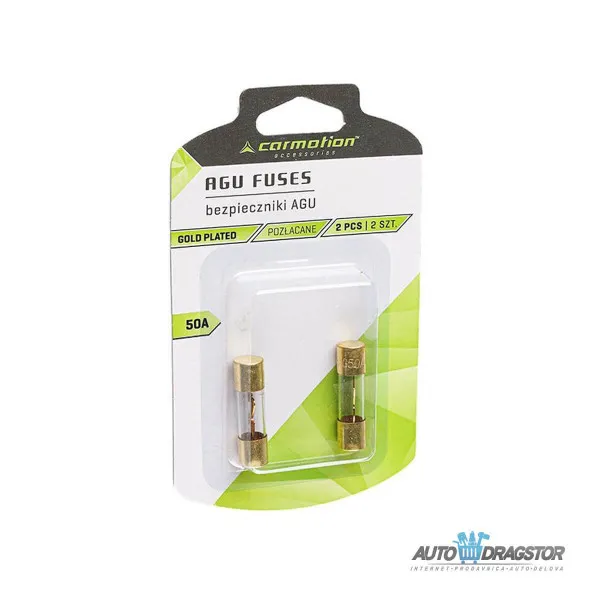 STAKLENI OSIGURAČ AGU 10.3x38MM 50A 2KOM 