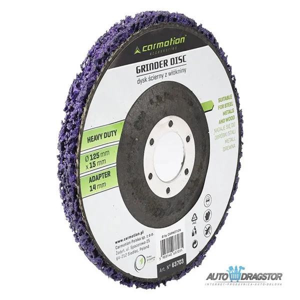 BRUSNI DISK ZA SKIDANJE RDJE Fi 125x15mm HEAVY DUTY 