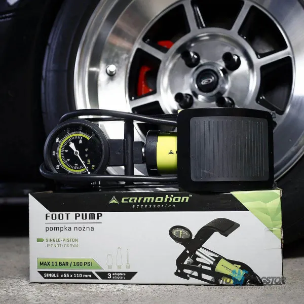 NOŽNA PUMPA SA MANOMETROM 11 BARA/160 PSI 1 CILINDAR 