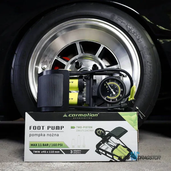 NOŽNA PUMPA SA MANOMETROM 11 BARA/160 PSI 2 CILINDRA 