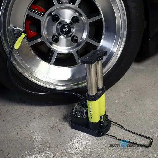 NOŽNA PUMPA SA MANOMETROM 10 BARA/140 PSI 2 CILINDRA 