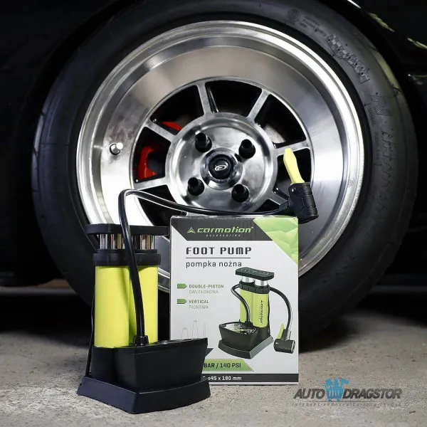 NOŽNA PUMPA SA MANOMETROM 10 BARA/140 PSI 2 CILINDRA 