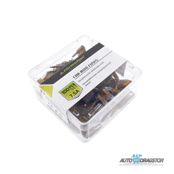 OSIGURAČI 7.5A 100KOM PLASTIČNA KUTIJA 
