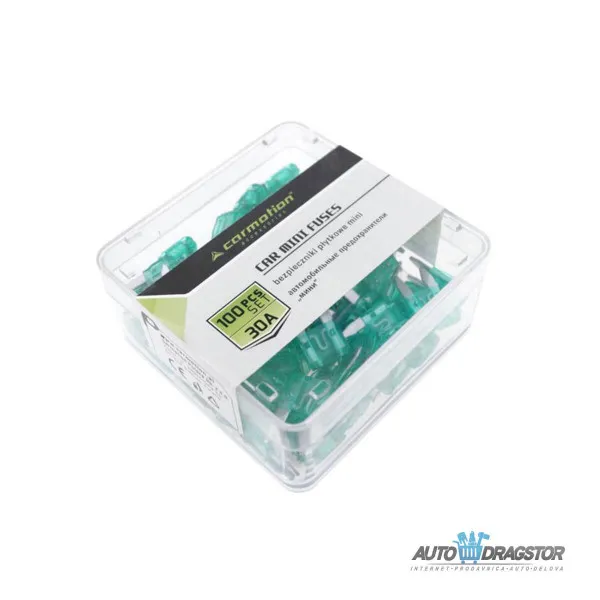 OSIGURAČI 30A 100KOM PLASTIČNA KUTIJA 