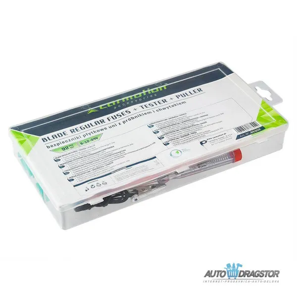 SET OSIGURAČA UNI SA TESTER GLINERICOM 92KOM 5A + 7,5A - 10 + 10 kom 10A - 15 kom 15A - 15 kom 20A - 