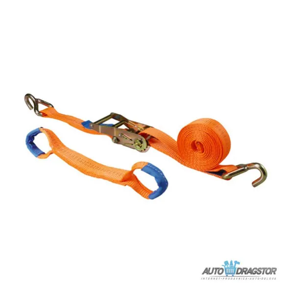 TRAKA ZA ZATEZANJE 5T/3M SA ŠPANEROM I ZAŠTITOM OD OŠTEĆENJA FELNI KOD TRANSPORTA AUTOMOBILA 