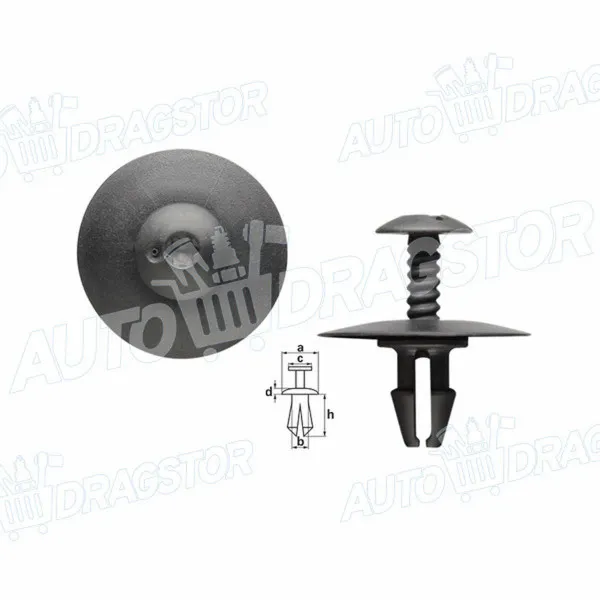 Žabica (plastična) MERCEDES C SPORTCOUPE (CL203), 00-08; C-KLASSE (W203), 00-07; CL-KLASSE (C215), 99-06; CLK-KLASSE (C208), 97-03; CLK-KLASSE (C209), 02-10; 