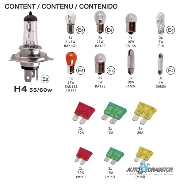 SIJALICA 12V GARNITURA H4 30KOM 