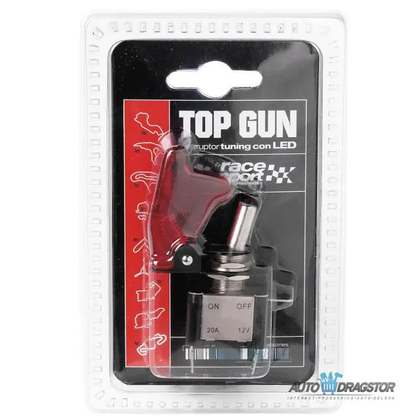 PREKIDAČ ON/OFF TOP GUN CRVENI LED 