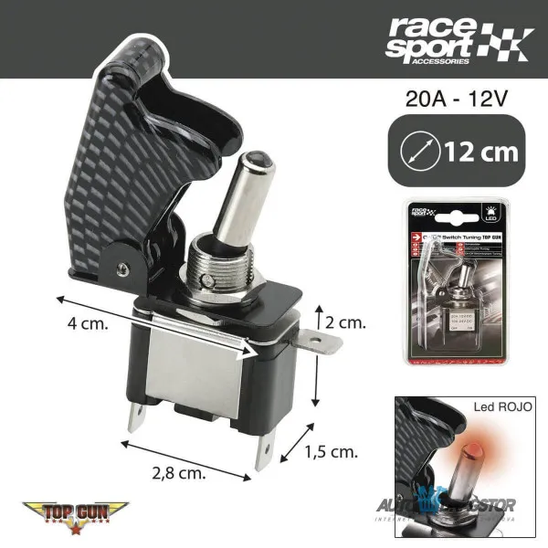 PREKIDAČ ON/OFF TOP GUN CARBON LED 