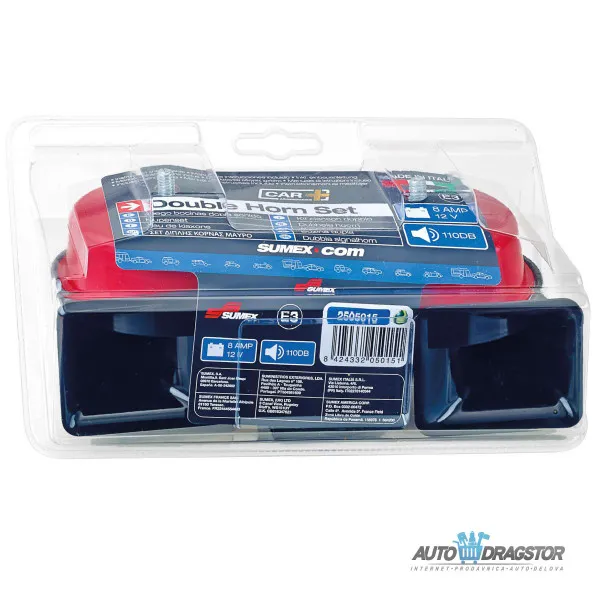 SIRENA 2KOM 12V 8AMP 