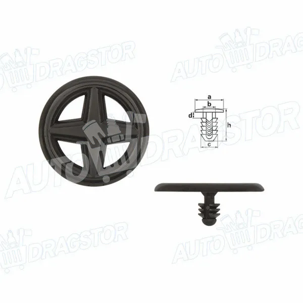 Žabica izolacije haube NISSAN ALMERA (N15), 95-00; ALMERA (N16), 00-07; JUKE (F15), 10-; MAXIMA (A32), 95-00; MICRA (K11), 92-03; MICRA (K12), 03-10; NAVARA/FR 