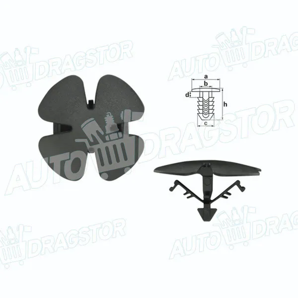 Žabica izolacije haube HONDA CIVIC (EP/EU/EV), 01-05; CIVIC (FD/FN/FK), 06-11; CIVIC USA, 11-15; CIVIC, 12-17; CR-V (RD), 02-06; CR-V (RM), 12-18; 