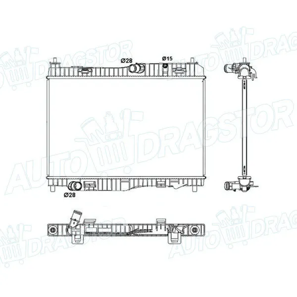 Hladnjak FORD B-MAX, 12-; FIESTA (JA8), 08-17; 