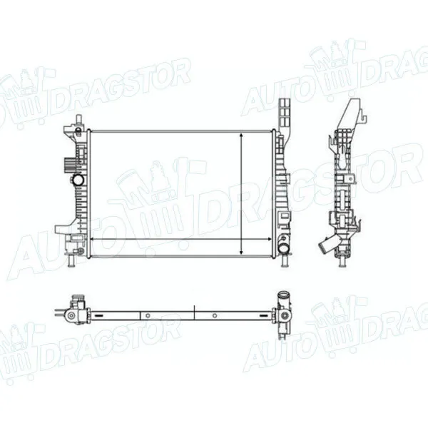 Hladnjak FORD C-MAX, 11-; FOCUS, 11-18; TOURNEO CONNECT, 14-; TRANSIT CONNECT, 13-; 