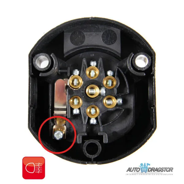 KONEKTOR UTIČNICA 7 PINOVA SA PRIKLJUČKOM ZA ZADNJE SVELO ZA MAGLU 