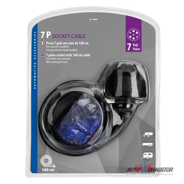 KONEKTOR UTIČNICA 7 PINOVA SA 160CM KABLA 