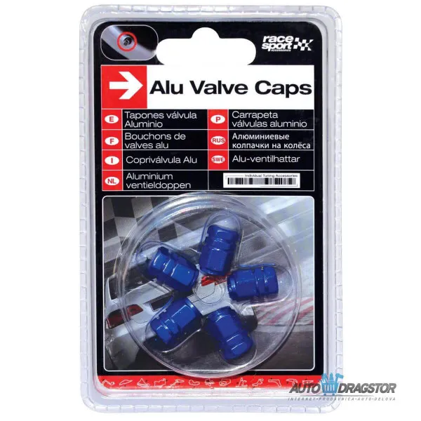 KAPICE VENTILA  ALUMINIJUMSKE PLAVE SET 5KOM 