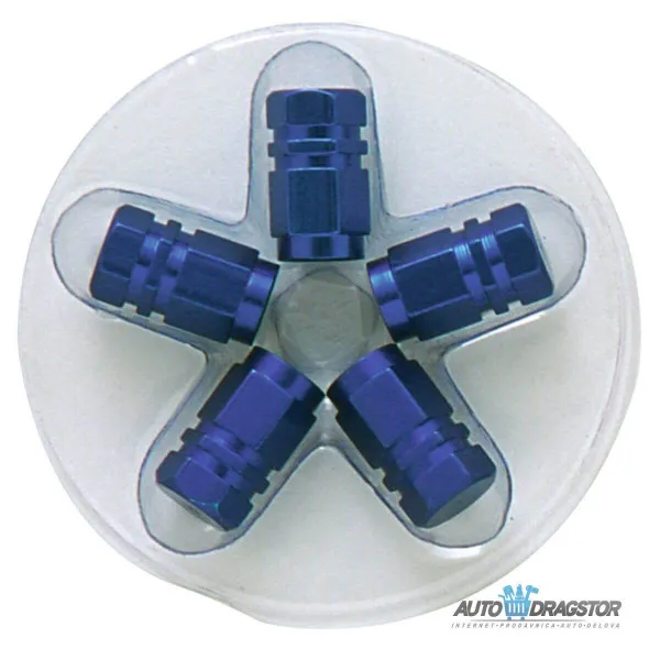 KAPICE VENTILA  ALUMINIJUMSKE PLAVE SET 5KOM 