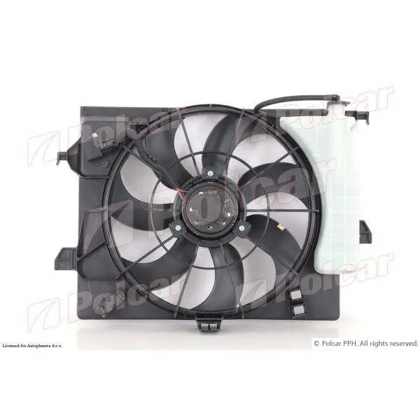 Ventilator hladnjaka sa nosačem HYUNDAI ACCENT (RB) (USA/ROK), 10-; I20 (PB), 08-14; SOLARIS (RB), 10-; VELOSTER, 11-; 