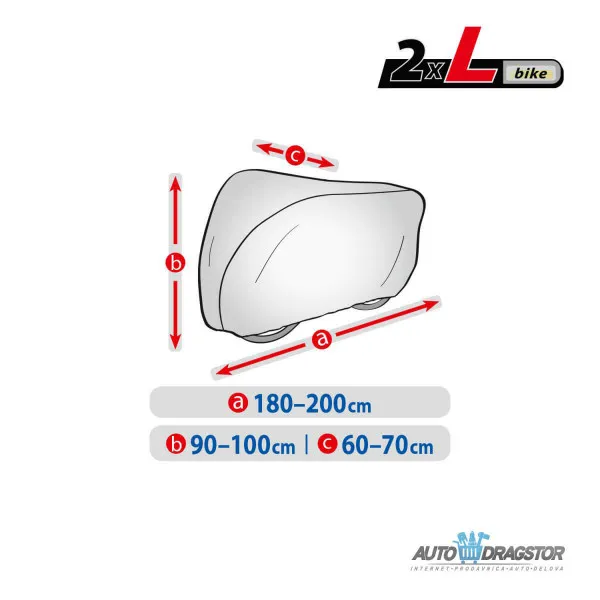 CERADA ZA BICIKLE VODONEPROPUSNA VELIČINA.2xL.CERADA JE ZA DVE BICIKLE. 