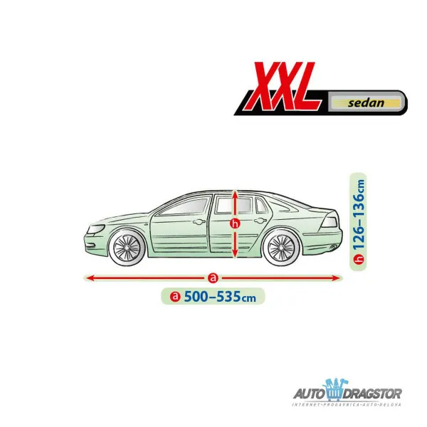 CERADA ZA AUTOMOBIL XXL SEDAN,D 472-500CM,V 126-136CM 