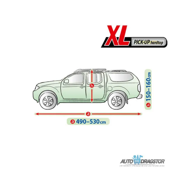 CERADA ZA AUTOMOBIL XL ZA PICK UP I SUV VOZILA,D 490-530CM,V 150-160CM 