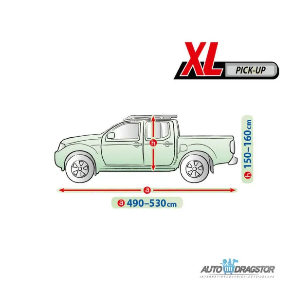 CERADA ZA AUTOMOBIL XL ZA PICK UP I SUV VOZILA,D 490-530CM,V 150-160CM 