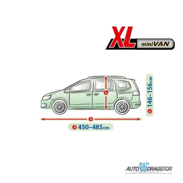 CERADA ZA AUTOMOBIL XL MINI VAN,D 450-485CM,V 146-156CM 